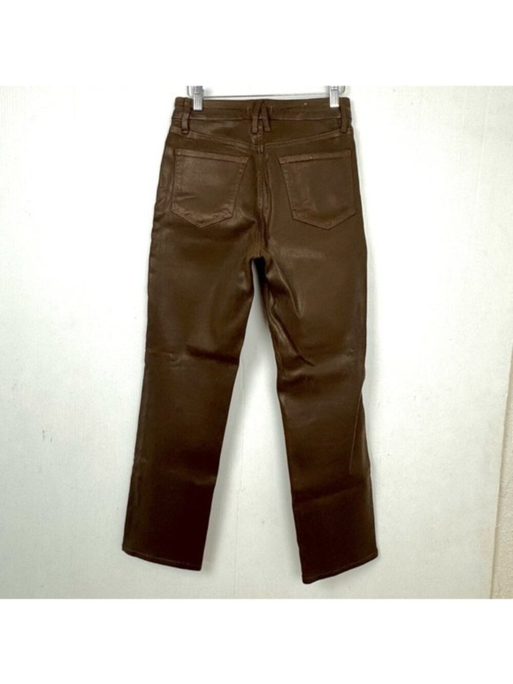 Good American GOOD LEGS COATED STRAIGHT JEANS LIGHT MOCHA 28 - Picture 6 of 14